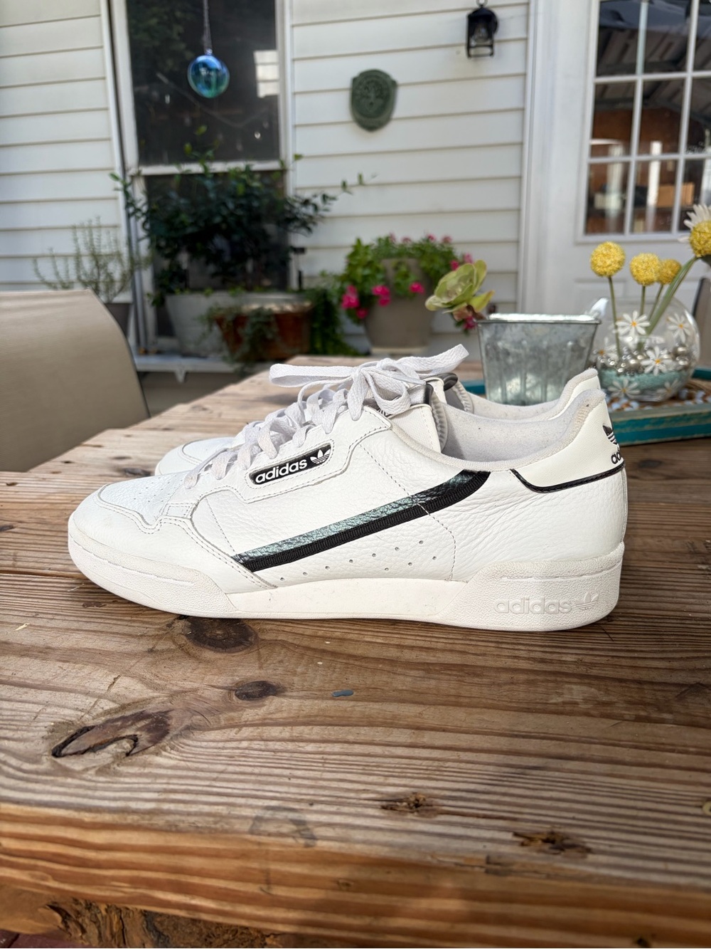 Adidas Continental 80 FZ0032 White Black Iridescent Leather Men’s Size 12